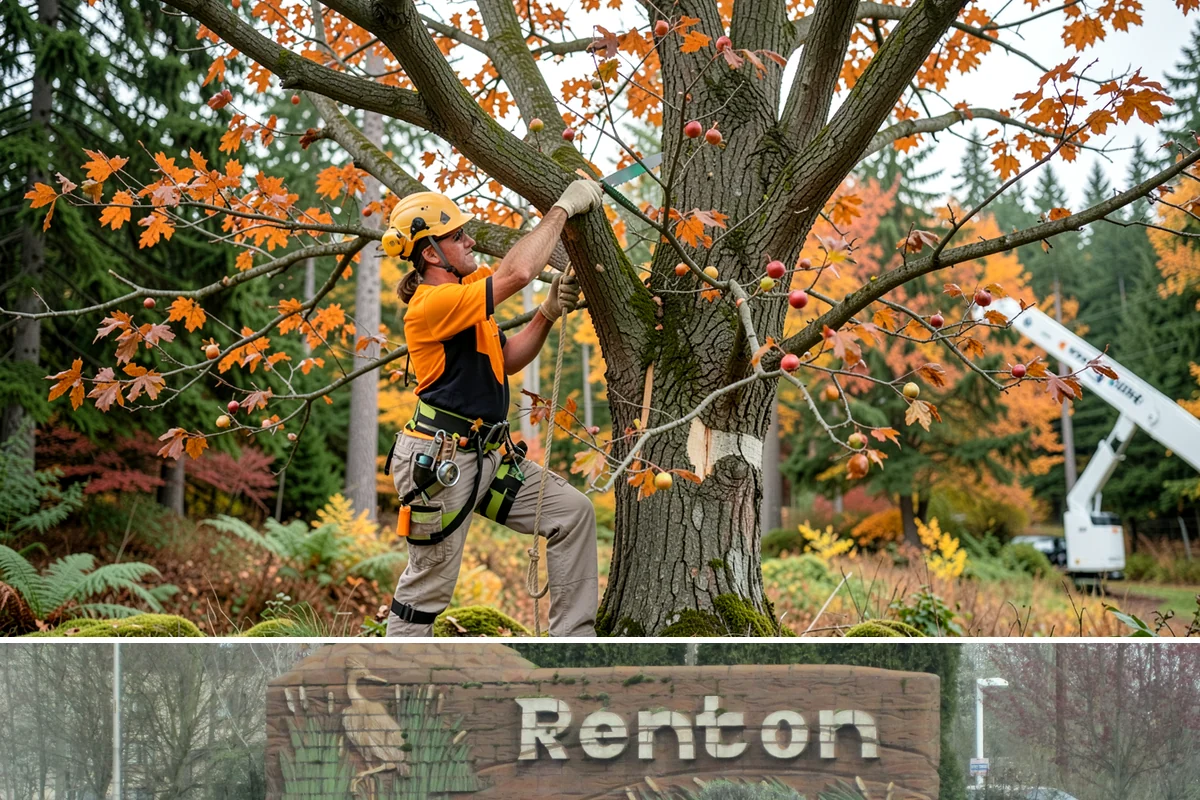 Sidewalk clearance pruning in Renton, King County, WA - Work follows recognized arboricultural standards matched to specific site conditions but should avoid dormant seasons that may...