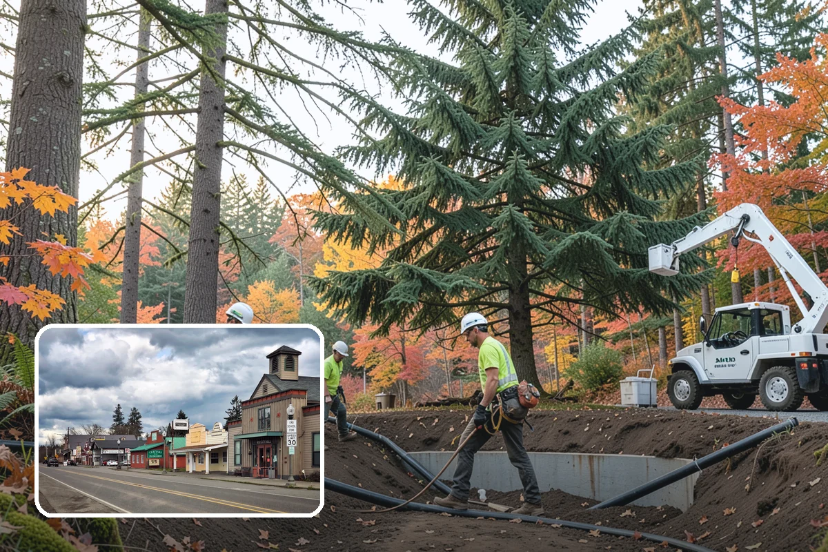 Sidewalk clearance pruning in Roy, Pierce County, WA - Improves tree structure, health, and appearance