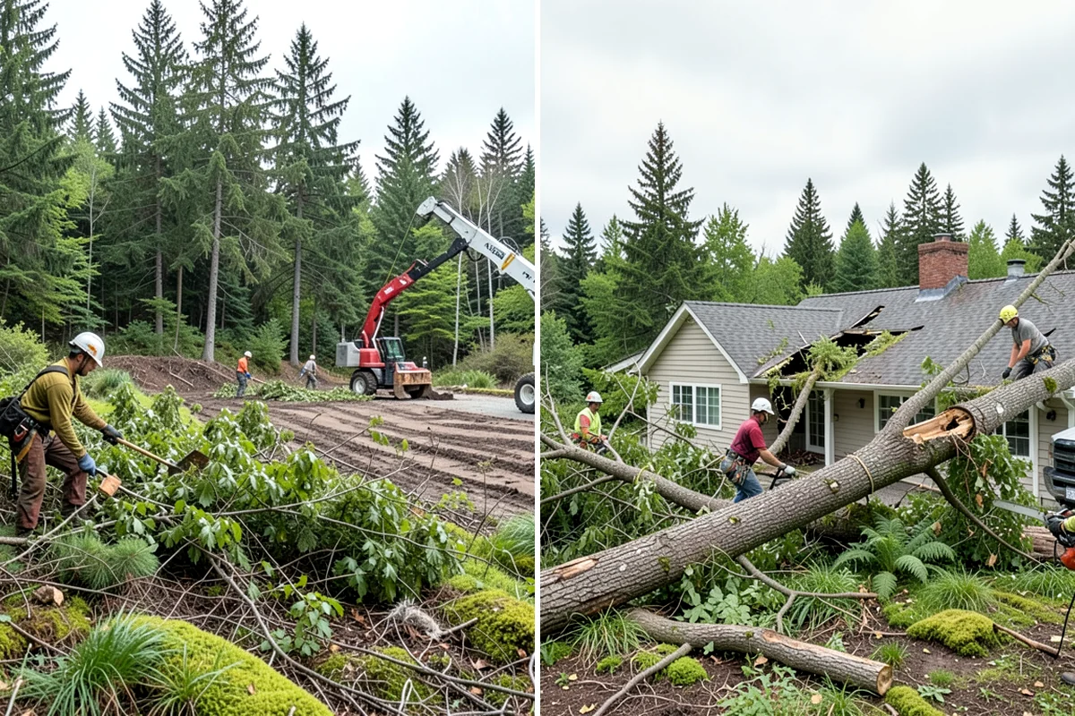 Sidewalk clearance pruning in Seattle, King County, WA - Assess canopy condition and pruning objectives
