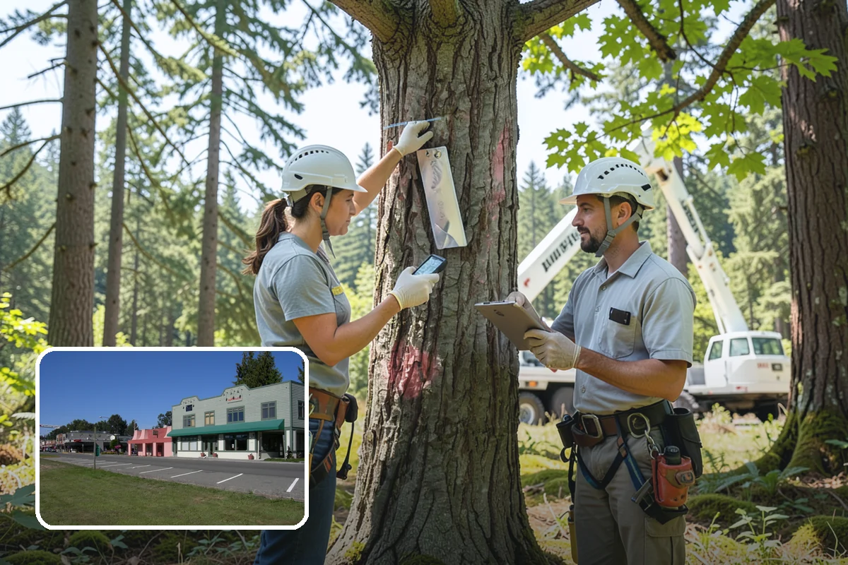 Sidewalk clearance pruning in Snoqualmie, King County, WA - Improves tree structure, health, and appearance