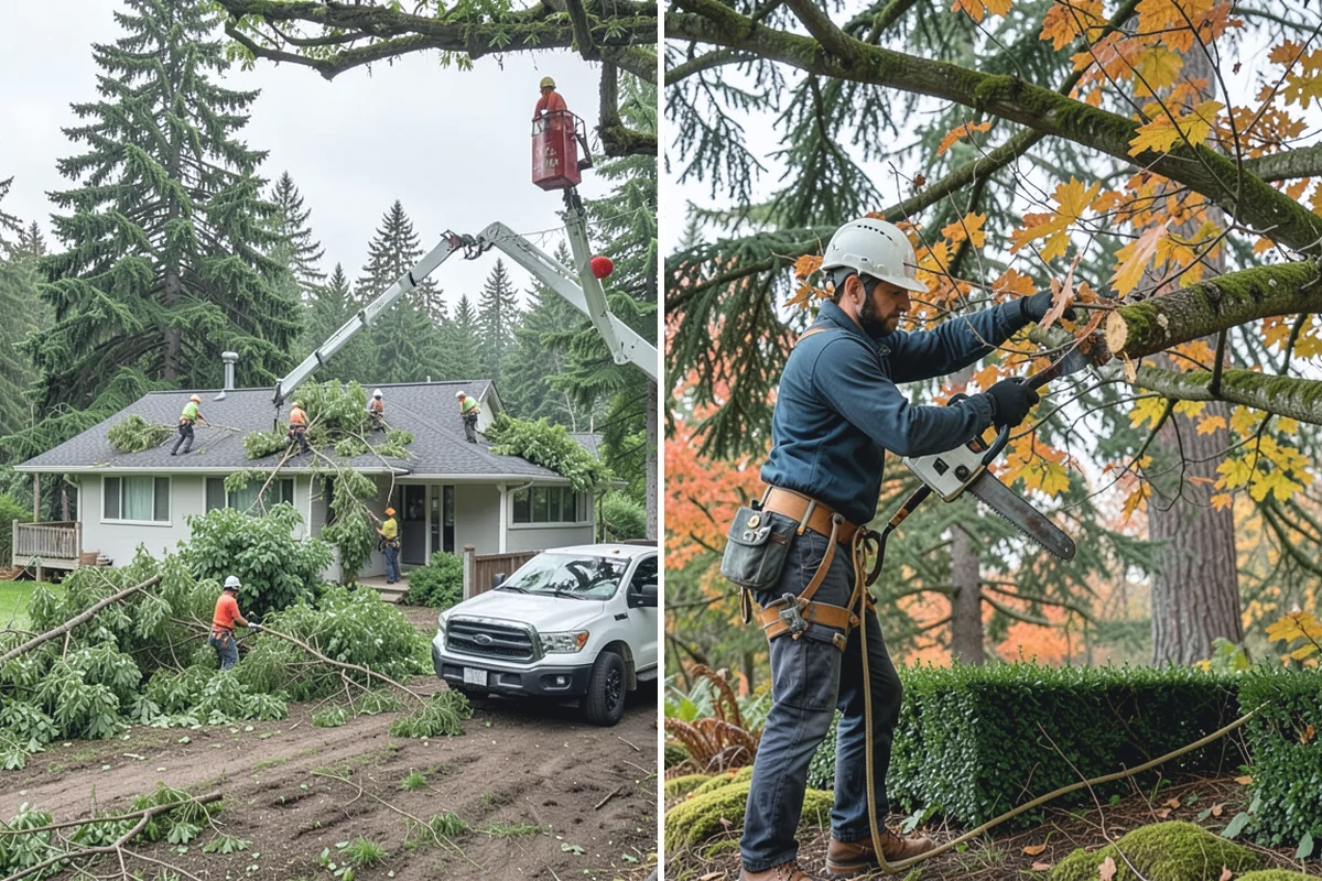 Sidewalk clearance pruning in South Prairie, Pierce County, WA - Assess canopy condition and pruning objectives