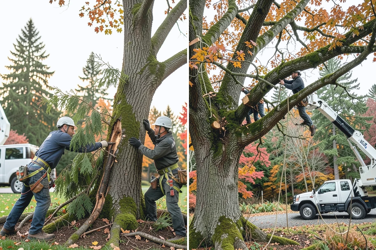 Sidewalk clearance pruning in Sumner, Pierce County, WA - Assess canopy condition and pruning objectives