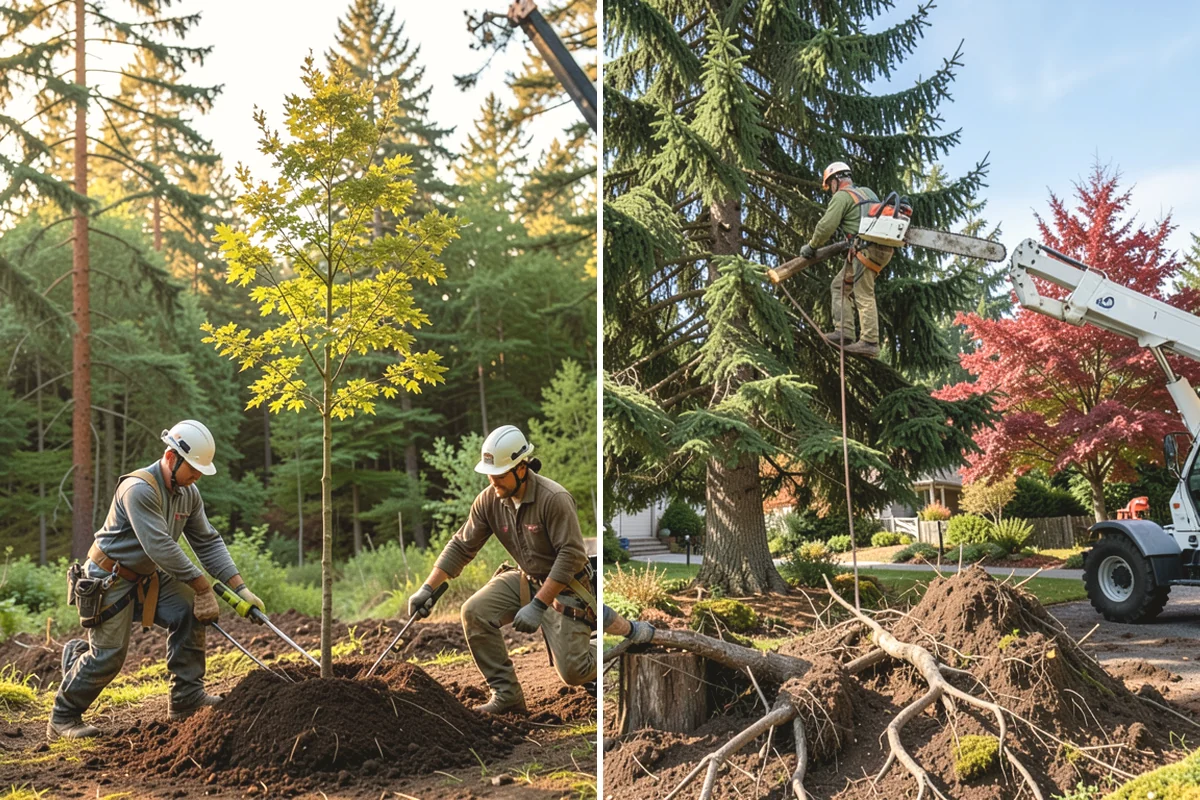 Sidewalk clearance pruning in Tacoma, Pierce County, WA - Assess canopy condition and pruning objectives