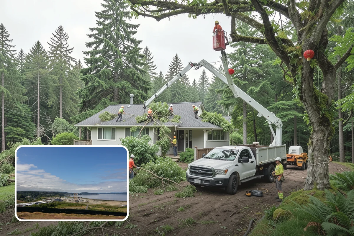 Sidewalk clearance pruning in University Place, Pierce County, WA - Improves tree structure, health, and appearance
