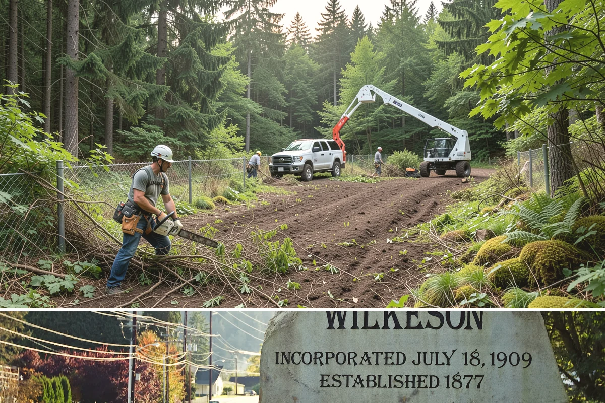 Sidewalk clearance pruning in Wilkeson, Pierce County, WA - Work follows recognized arboricultural standards matched to specific site conditions but should avoid dormant seasons that may...