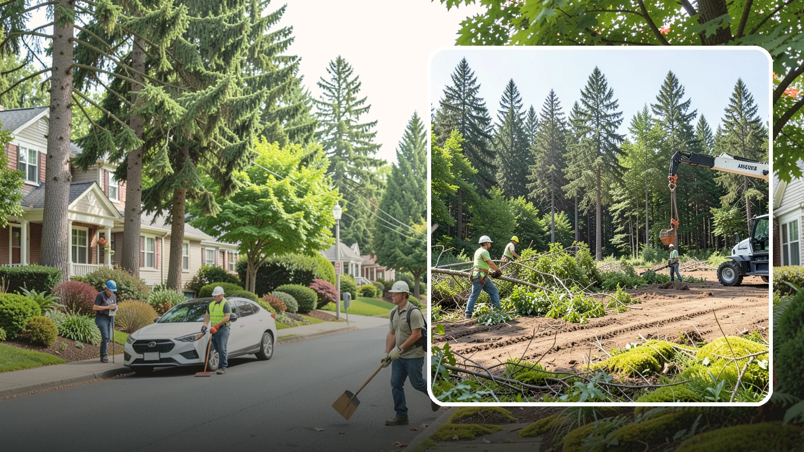 Site Preparation Clearing in Beaux Arts Village, King County, WA - The clearing of vegetation to prepare a site for its intended use.