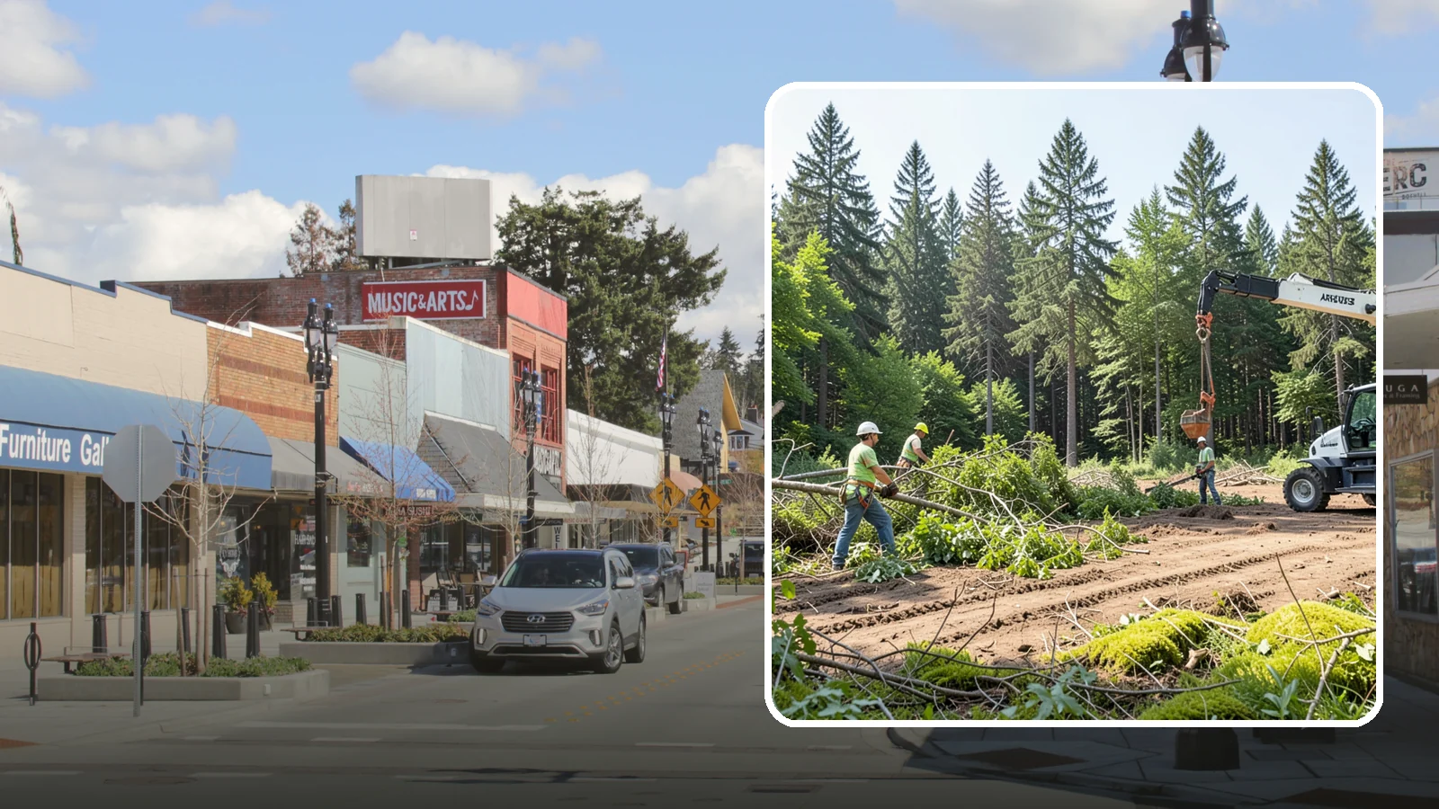 Site Preparation Clearing in Bothell, King County, WA - The clearing of vegetation to prepare a site for its intended use.