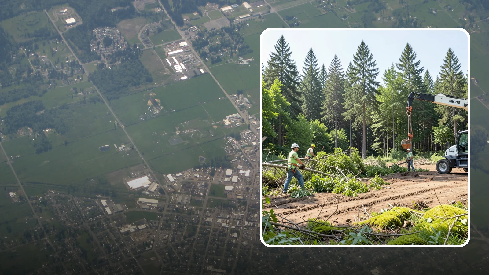 Site Preparation Clearing in Enumclaw, King County, WA - The clearing of vegetation to prepare a site for its intended use.