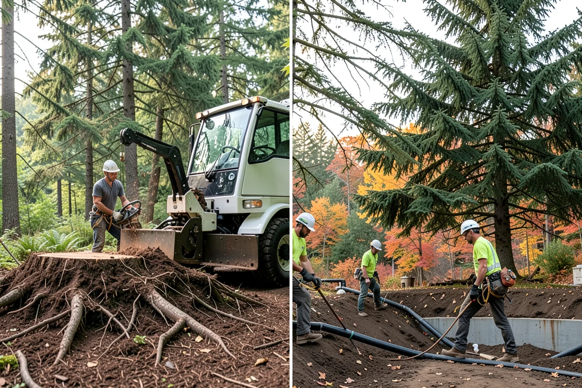 Site Preparation Clearing in Enumclaw, King County, WA - Assess the site and mark features to protect