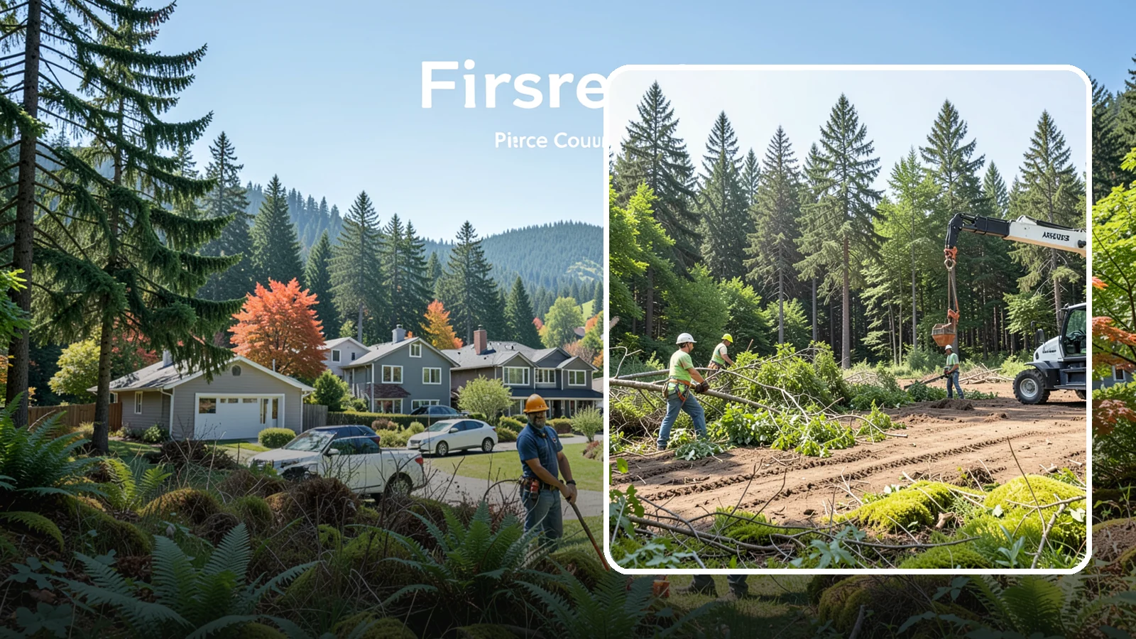 Site Preparation Clearing in Fircrest, Pierce County, WA - The clearing of vegetation to prepare a site for its intended use.