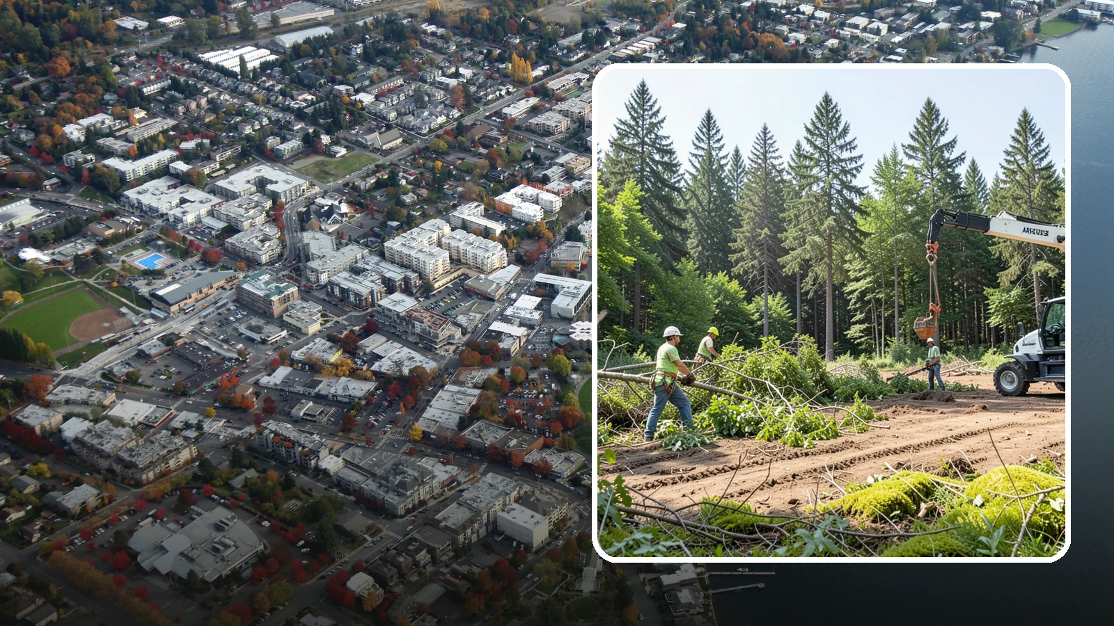 Site Preparation Clearing in Kirkland, King County, WA - The clearing of vegetation to prepare a site for its intended use.