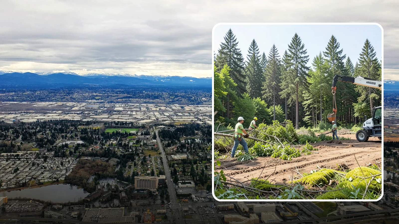 Site Preparation Clearing in SeaTac, King County, WA - The clearing of vegetation to prepare a site for its intended use.