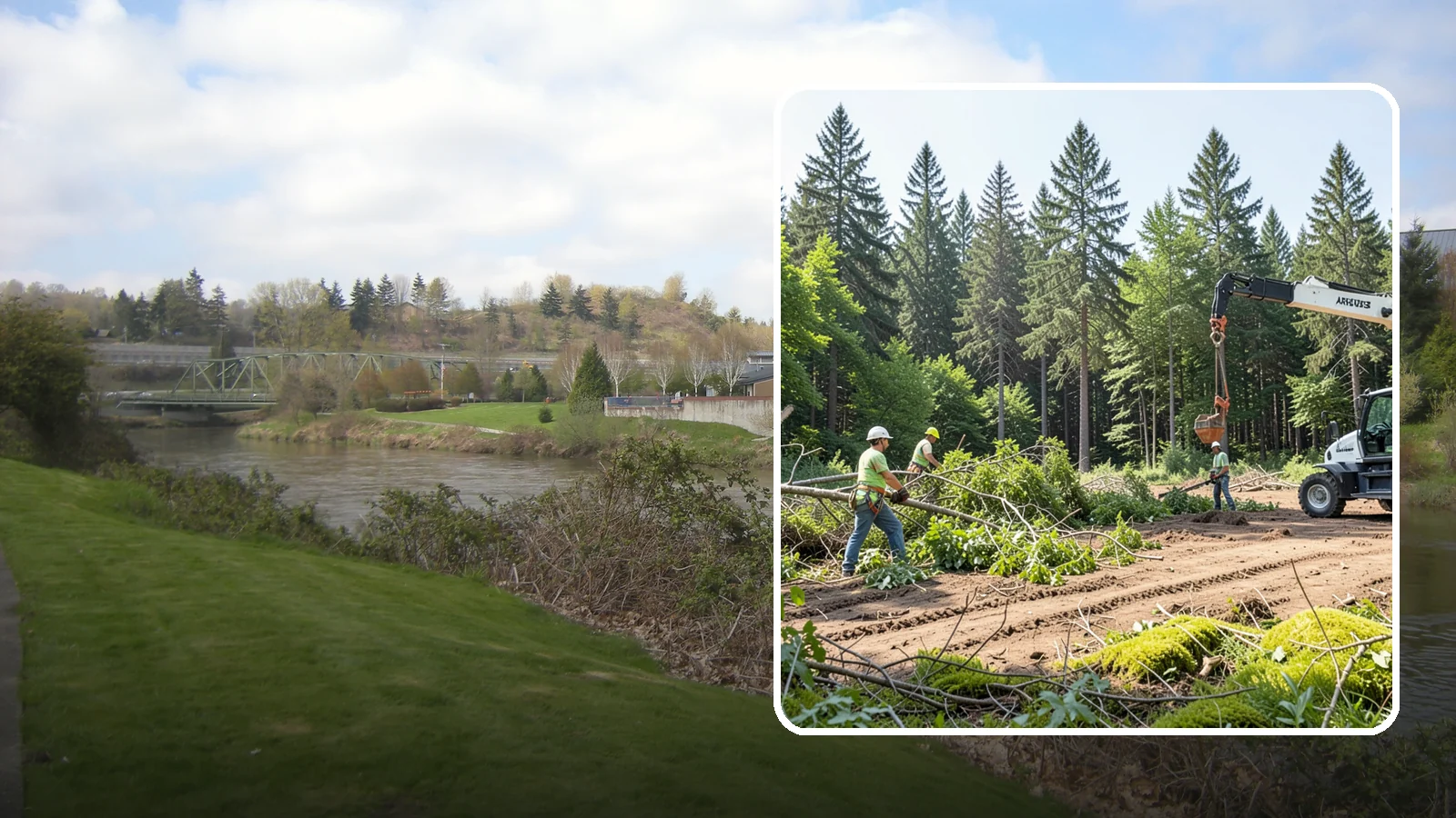 Site Preparation Clearing in Tukwila, King County, WA - The clearing of vegetation to prepare a site for its intended use.