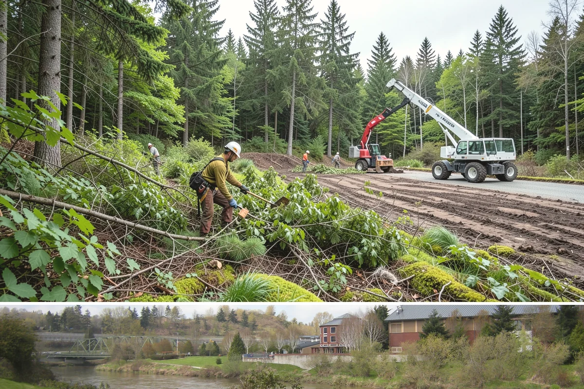 Site Preparation Clearing in Tukwila, King County, WA - Work can be performed year-round in the Puget Sound climate but may require special equipment for winter snow or mud