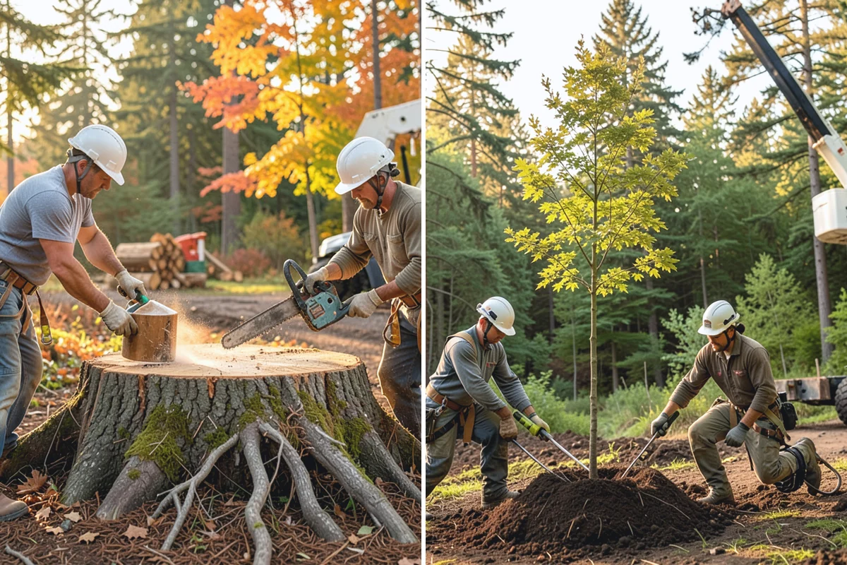 Small tree removal in Auburn, King County, WA - On-site assessment and hazard evaluation