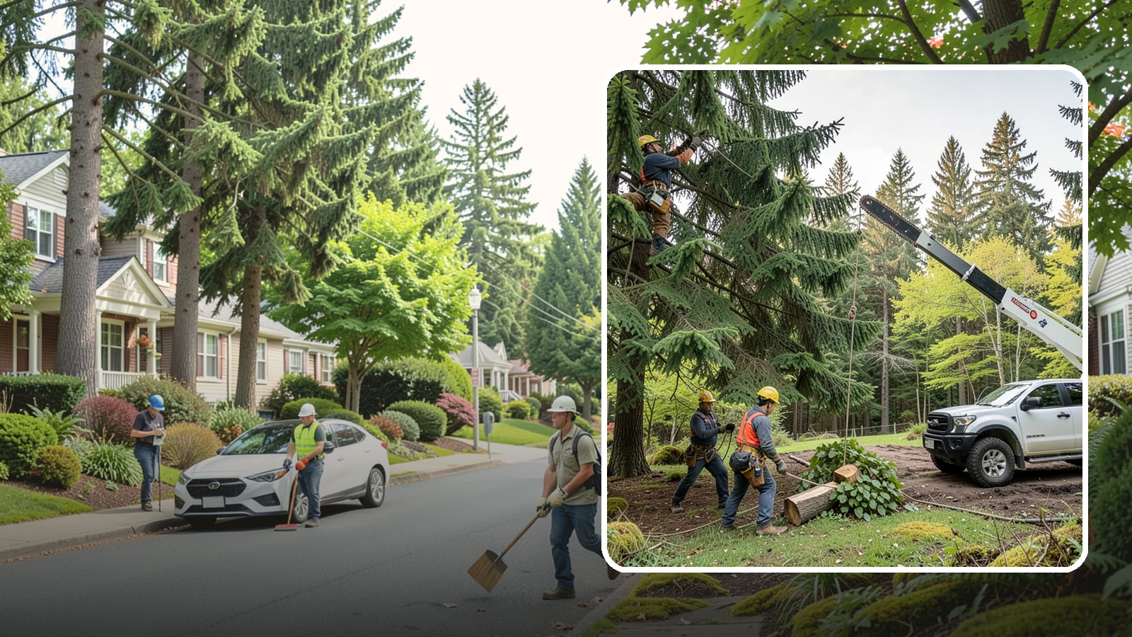 Small tree removal in Beaux Arts Village, King County, WA - The removal of small or young trees.