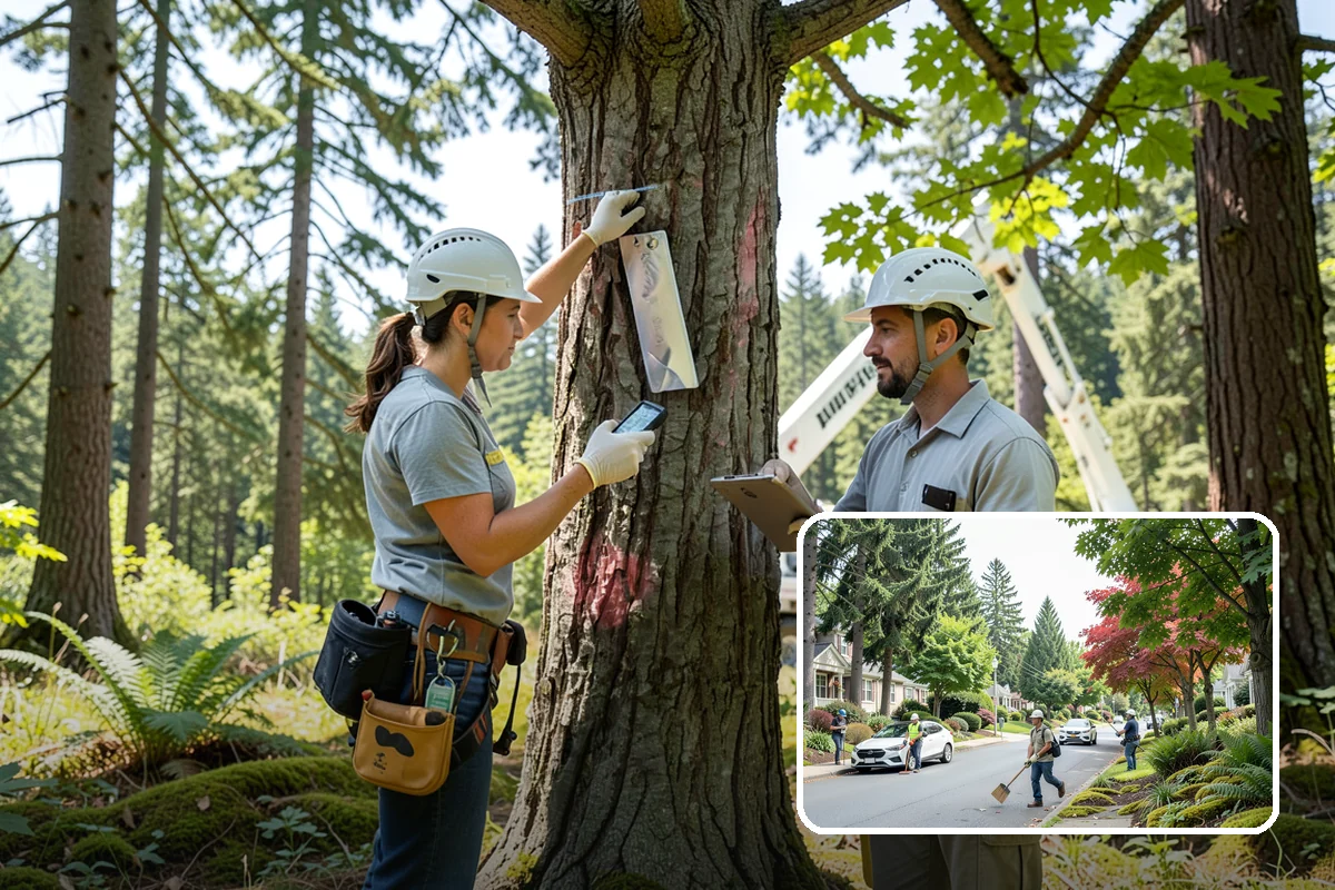 Small tree removal in Beaux Arts Village, King County, WA - Removes safety hazards and reduces liability