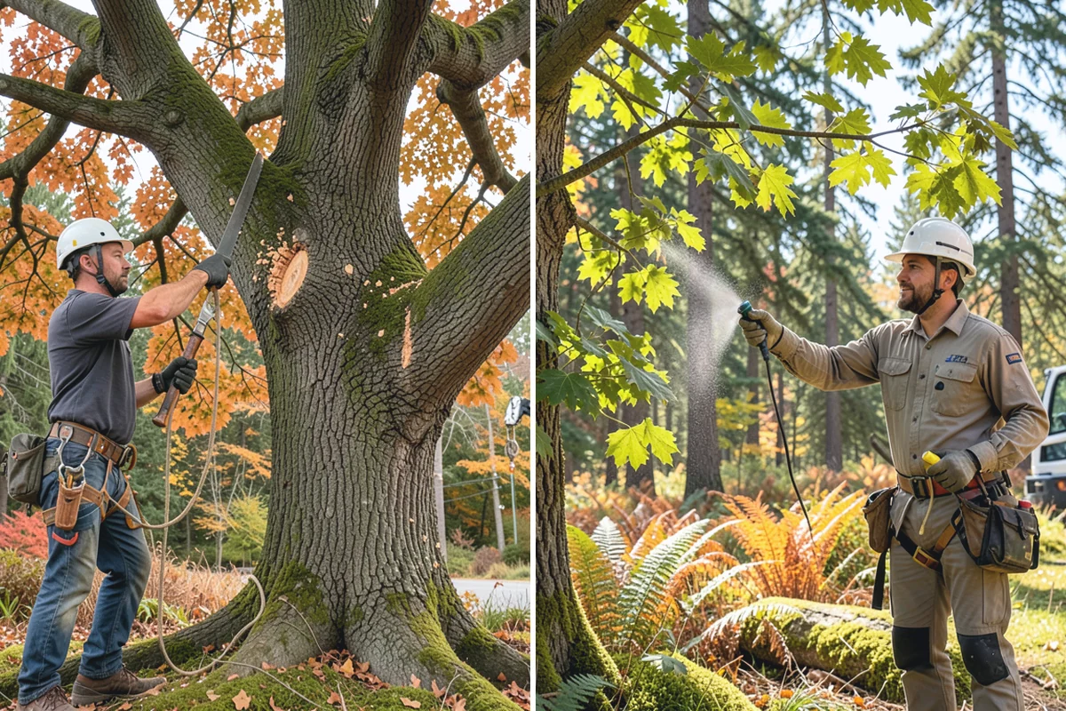 Small tree removal in Beaux Arts Village, King County, WA - On-site assessment and hazard evaluation