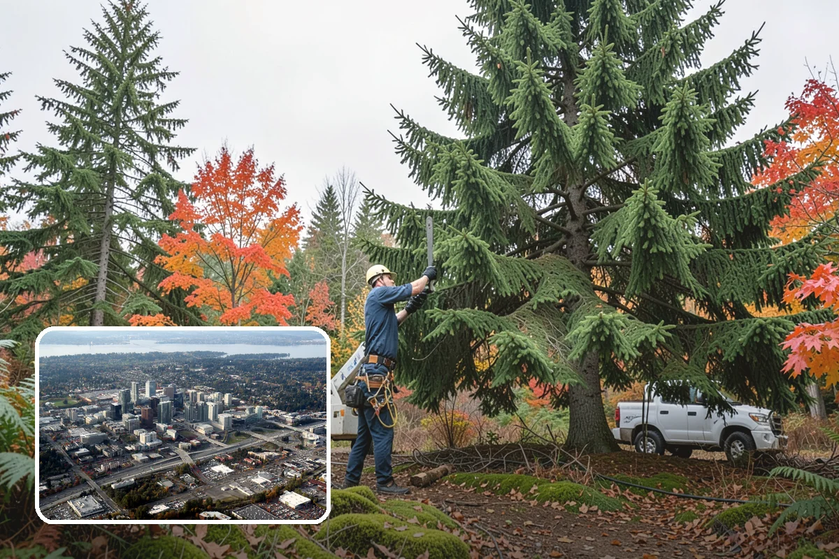 Small tree removal in Bellevue, King County, WA - Removes safety hazards and reduces liability