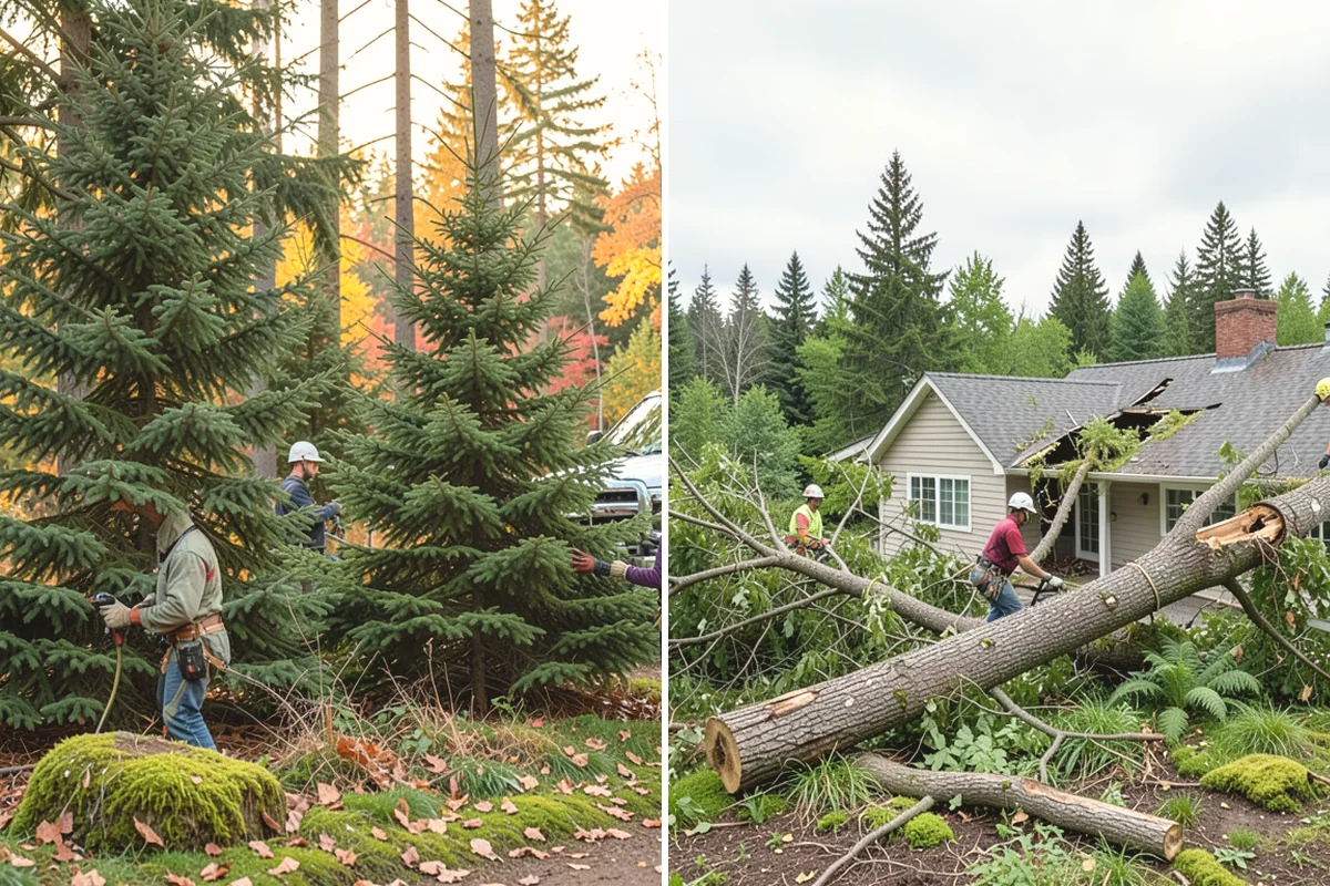 Small tree removal in Black Diamond, King County, WA - On-site assessment and hazard evaluation