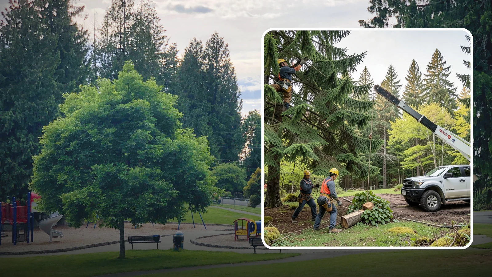 Small tree removal in Bonney Lake, Pierce County, WA - The removal of small or young trees.
