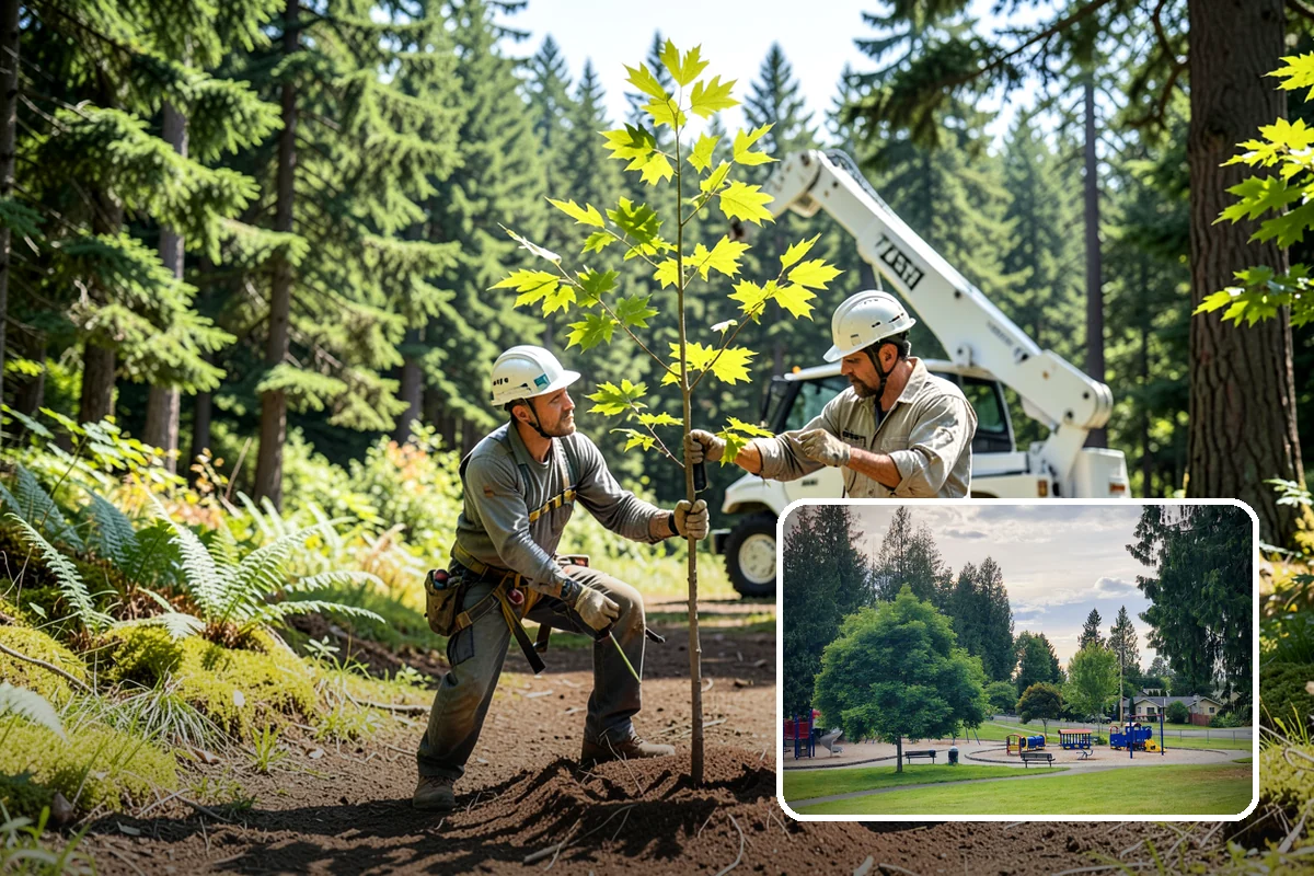 Small tree removal in Bonney Lake, Pierce County, WA - Removes safety hazards and reduces liability