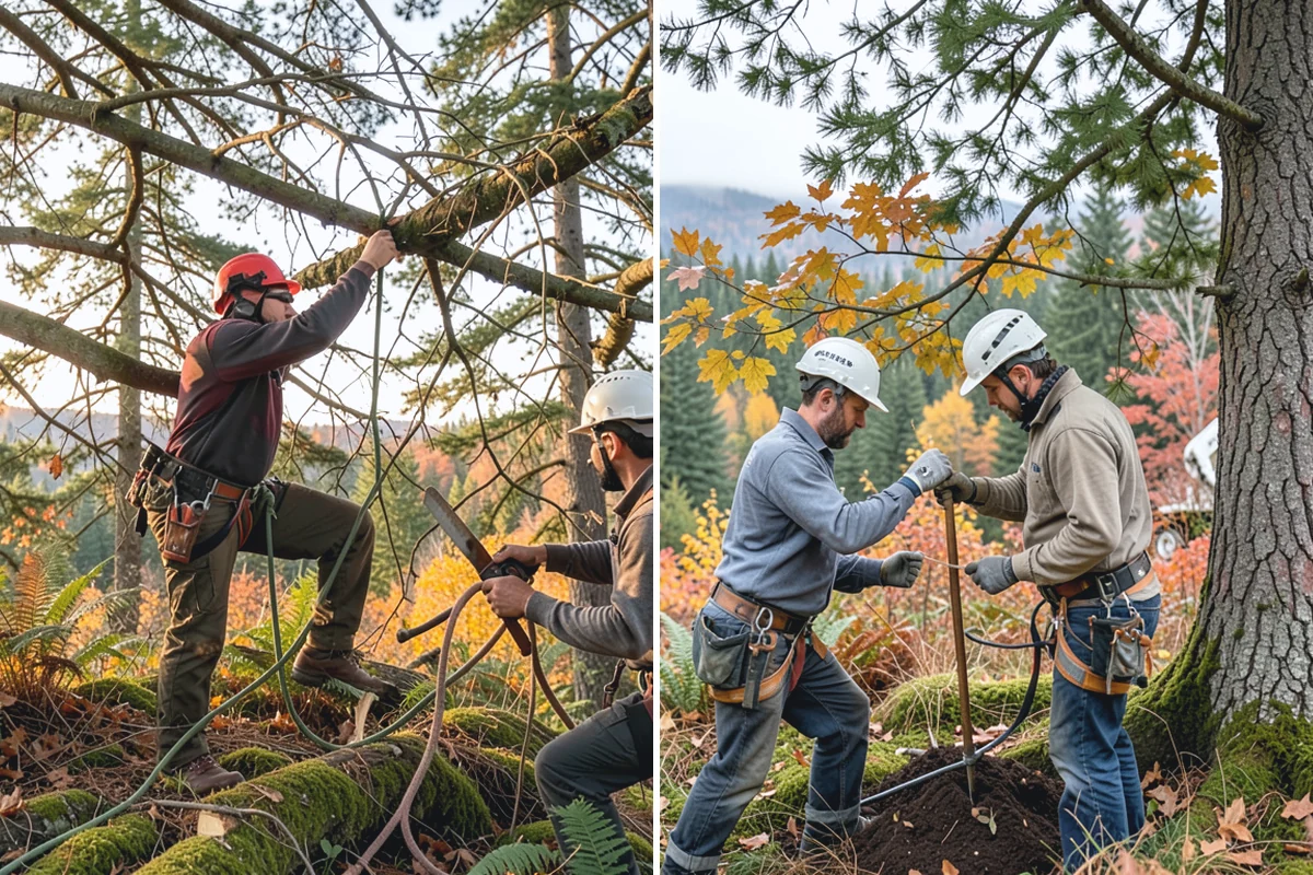 Small tree removal in Buckley, Pierce County, WA - On-site assessment and hazard evaluation