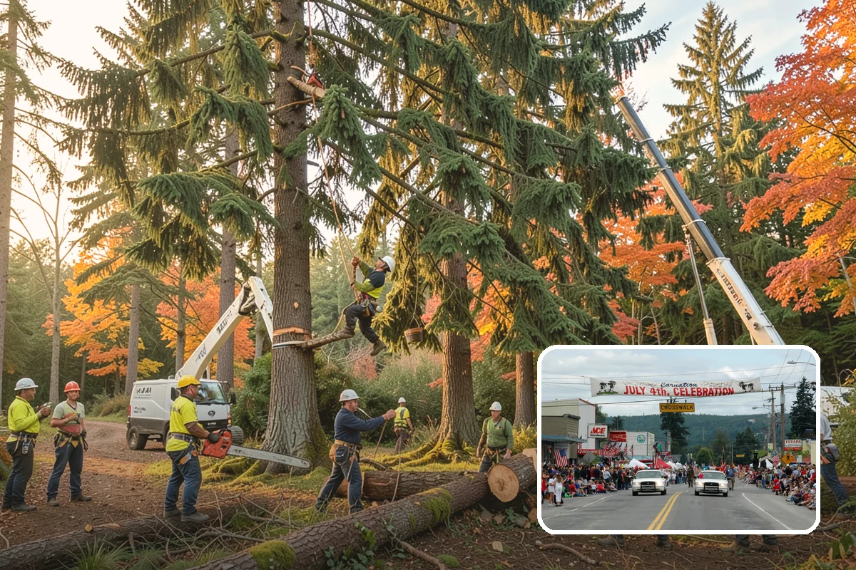 Small tree removal in Carnation, King County, WA - Removes safety hazards and reduces liability