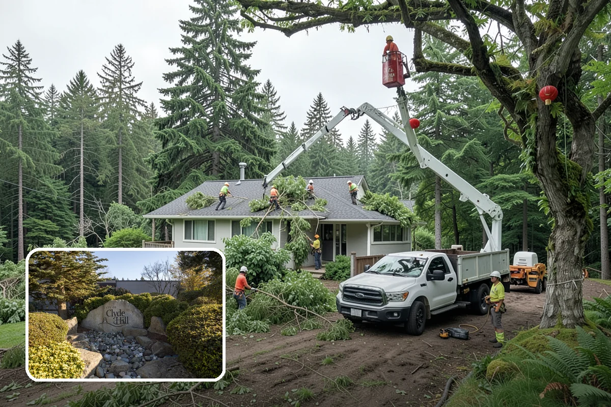 Small tree removal in Clyde Hill, King County, WA - Removes safety hazards and reduces liability
