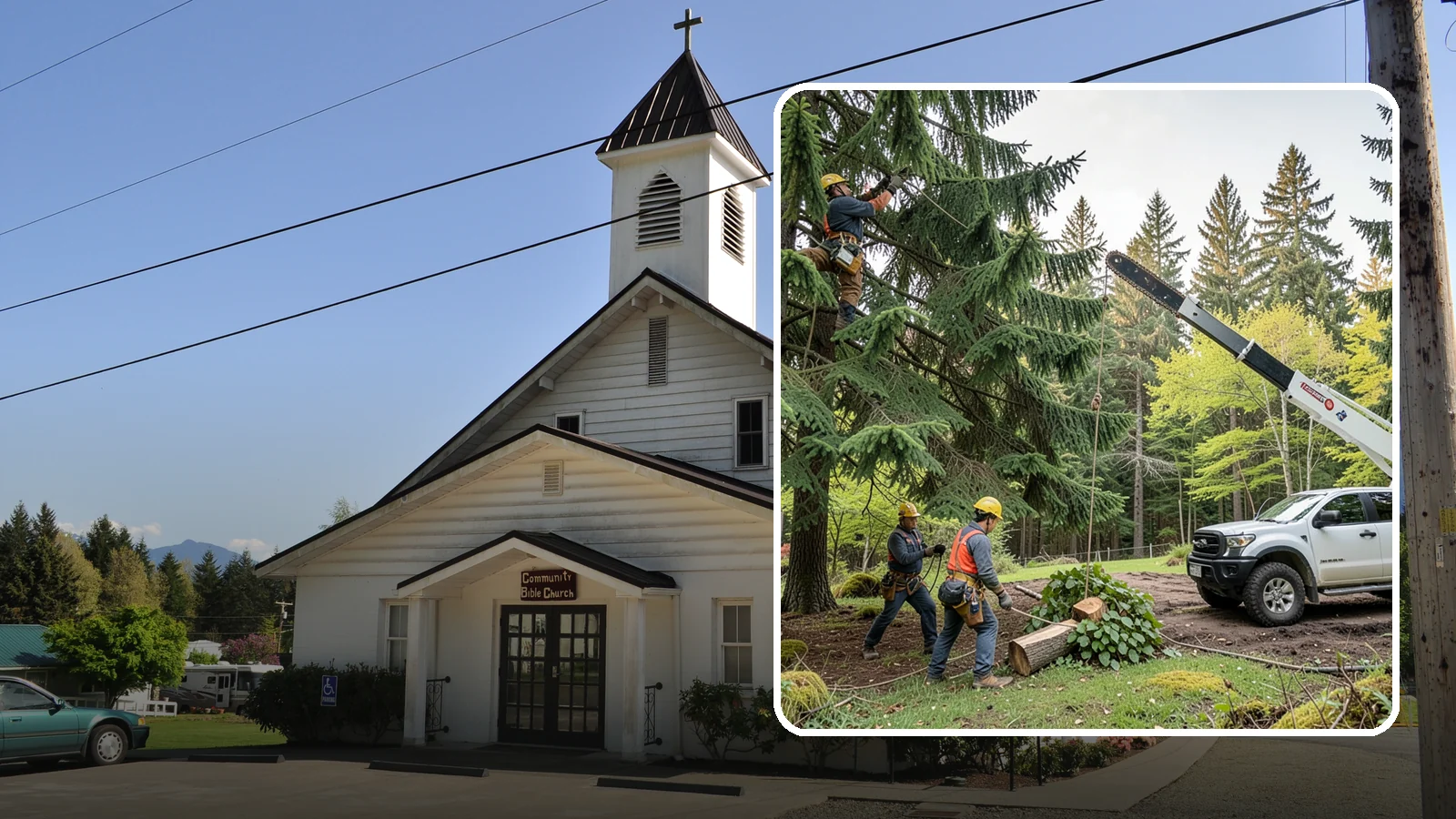 Small tree removal in Concrete, Skagit County, WA - The removal of small or young trees.