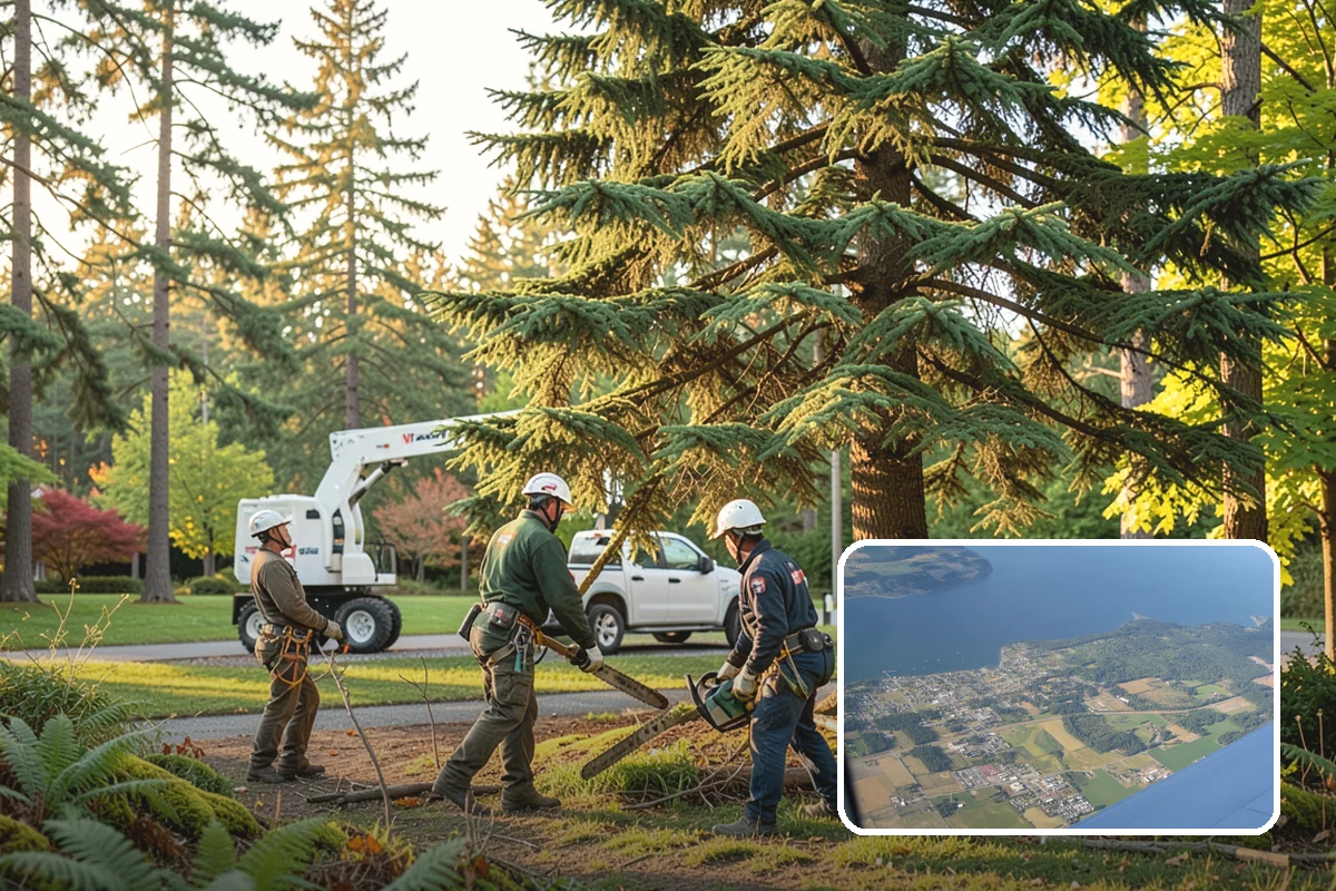 Small tree removal in Coupeville, Island County, WA - Removes safety hazards and reduces liability