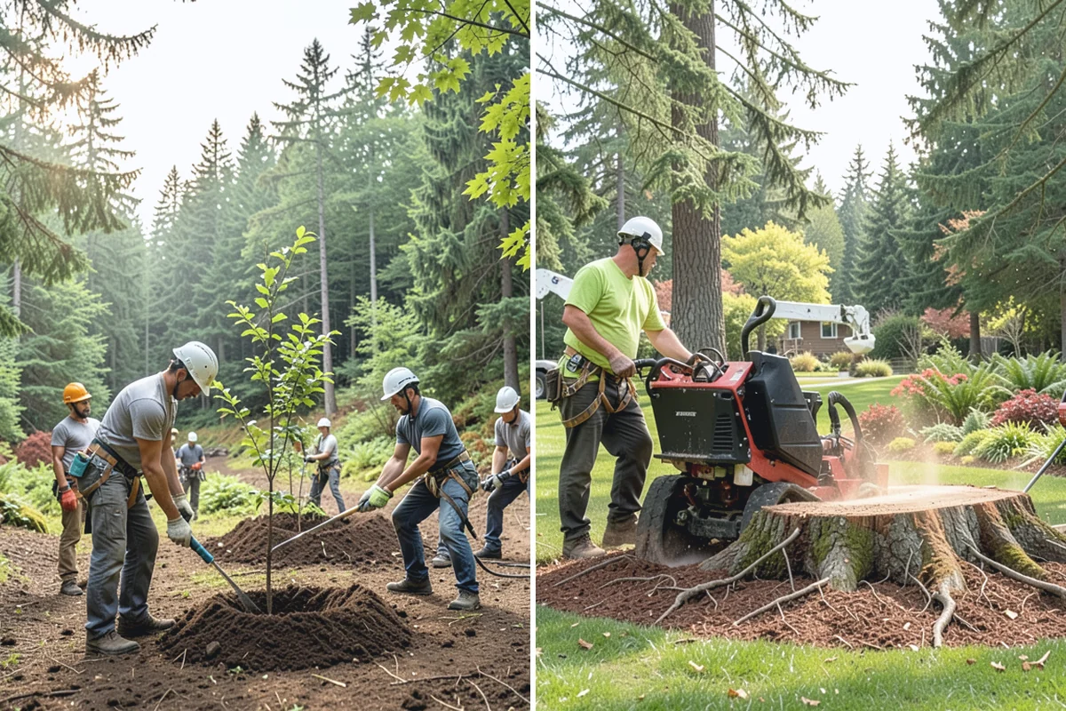 Small tree removal in Coupeville, Island County, WA - On-site assessment and hazard evaluation