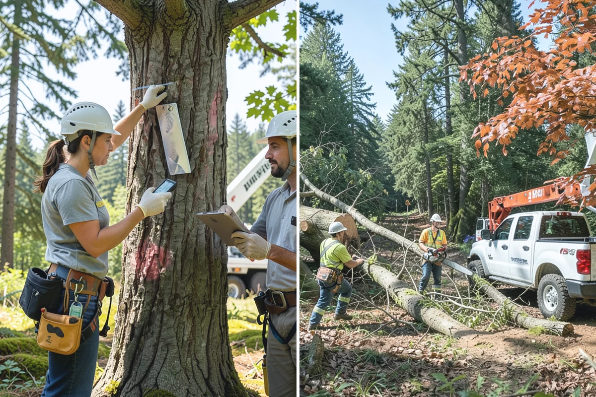 Small tree removal in Des Moines, King County, WA - On-site assessment and hazard evaluation