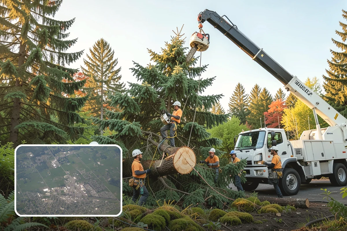 Small tree removal in Enumclaw, King County, WA - Removes safety hazards and reduces liability