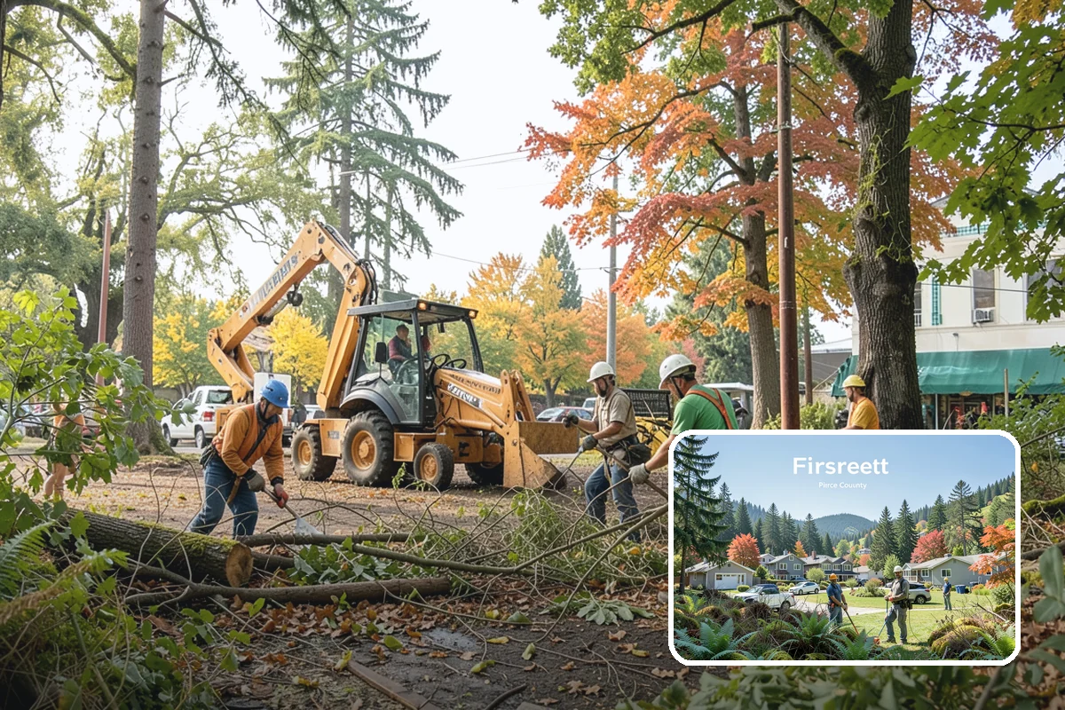 Small tree removal in Fircrest, Pierce County, WA - Removes safety hazards and reduces liability