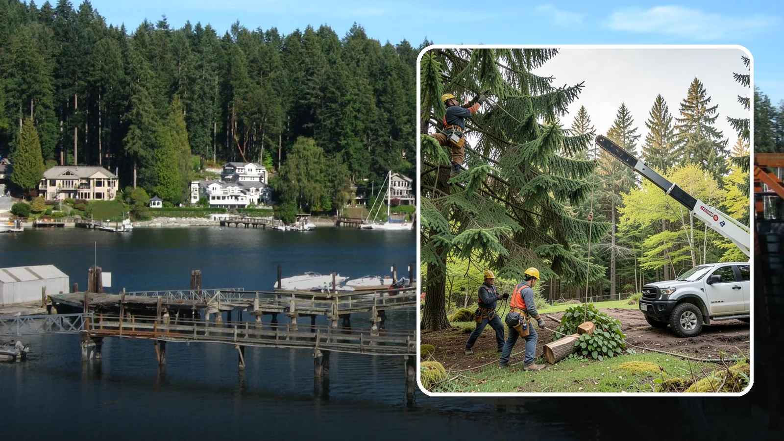 Small tree removal in Gig Harbor, Pierce County, WA - The removal of small or young trees.