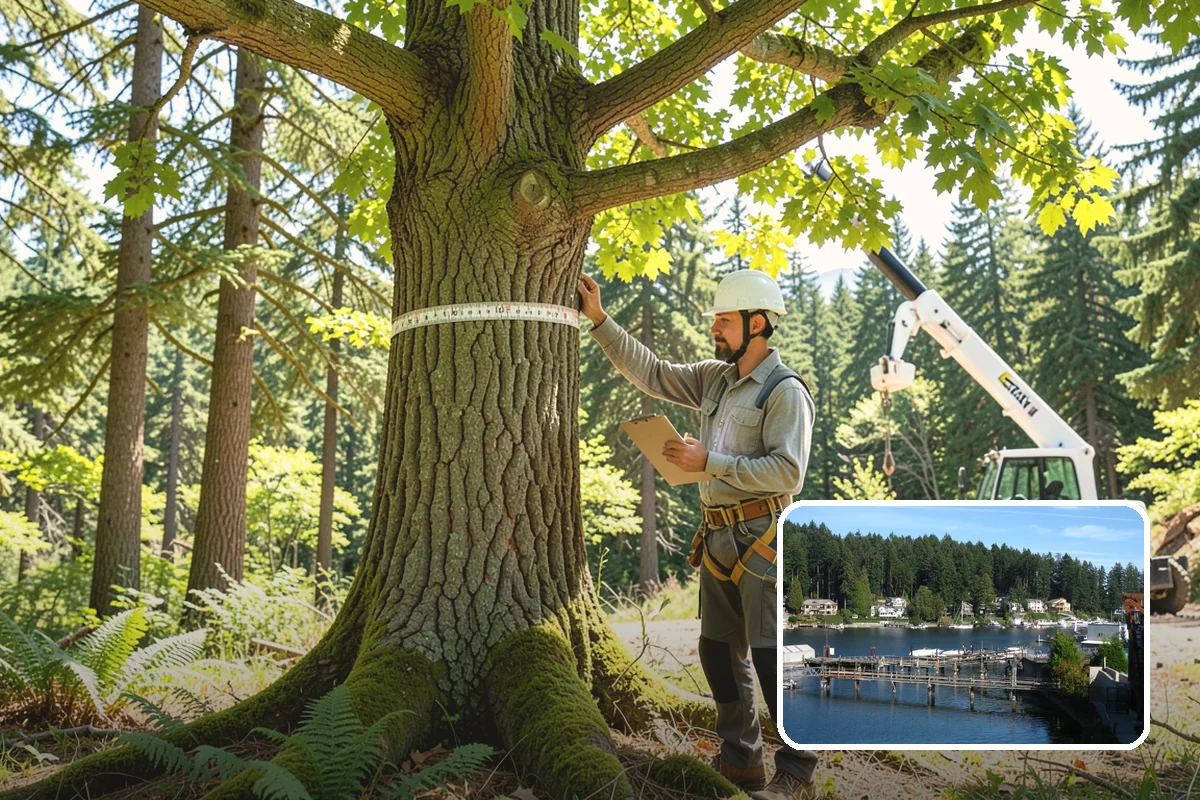 Small tree removal in Gig Harbor, Pierce County, WA - Removes safety hazards and reduces liability