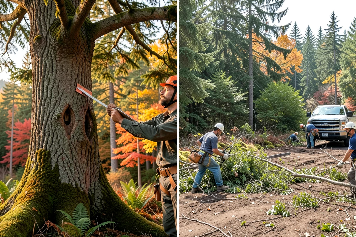 Small tree removal in Gig Harbor, Pierce County, WA - On-site assessment and hazard evaluation