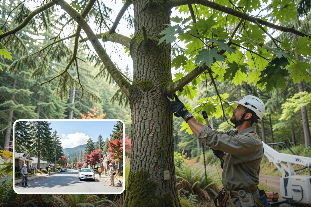 Small tree removal in Hunts Point, King County, WA - Removes safety hazards and reduces liability