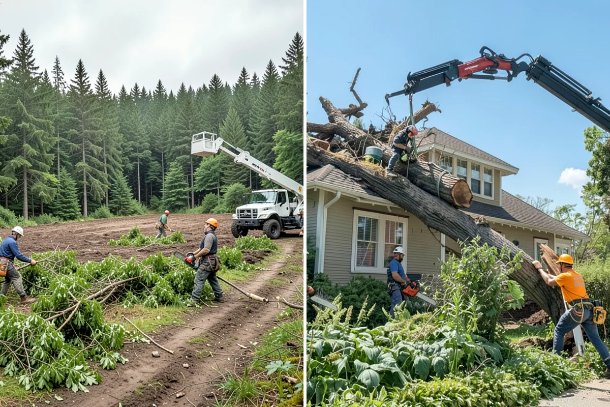 Small tree removal in Hunts Point, King County, WA - On-site assessment and hazard evaluation