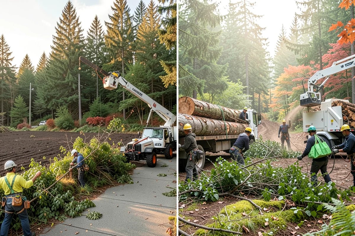 Small tree removal in Kenmore, King County, WA - On-site assessment and hazard evaluation