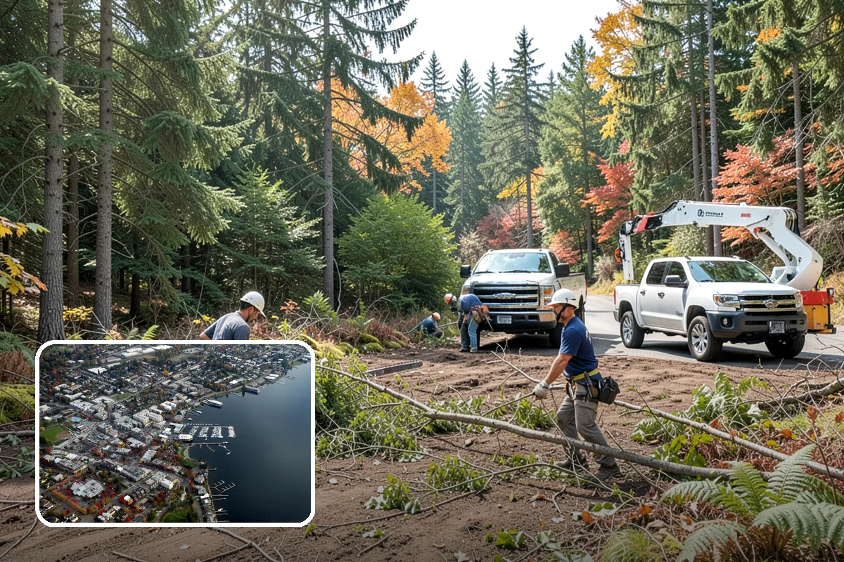 Small tree removal in Kirkland, King County, WA - Removes safety hazards and reduces liability