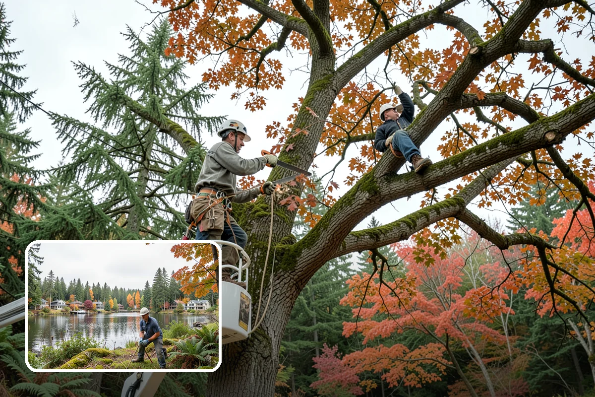 Small tree removal in La Conner, Skagit County, WA - Removes safety hazards and reduces liability