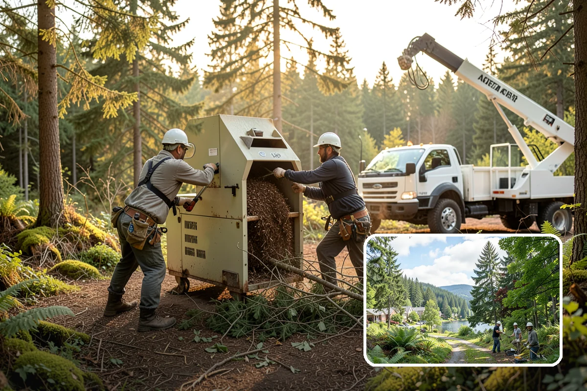 Small tree removal in Lake Forest Park, King County, WA - Removes safety hazards and reduces liability