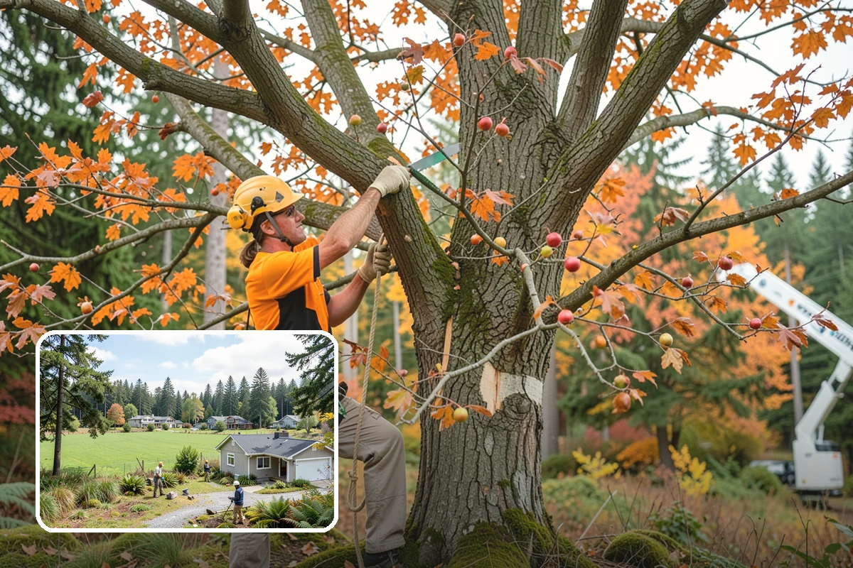 Small tree removal in Lyman, Skagit County, WA - Removes safety hazards and reduces liability