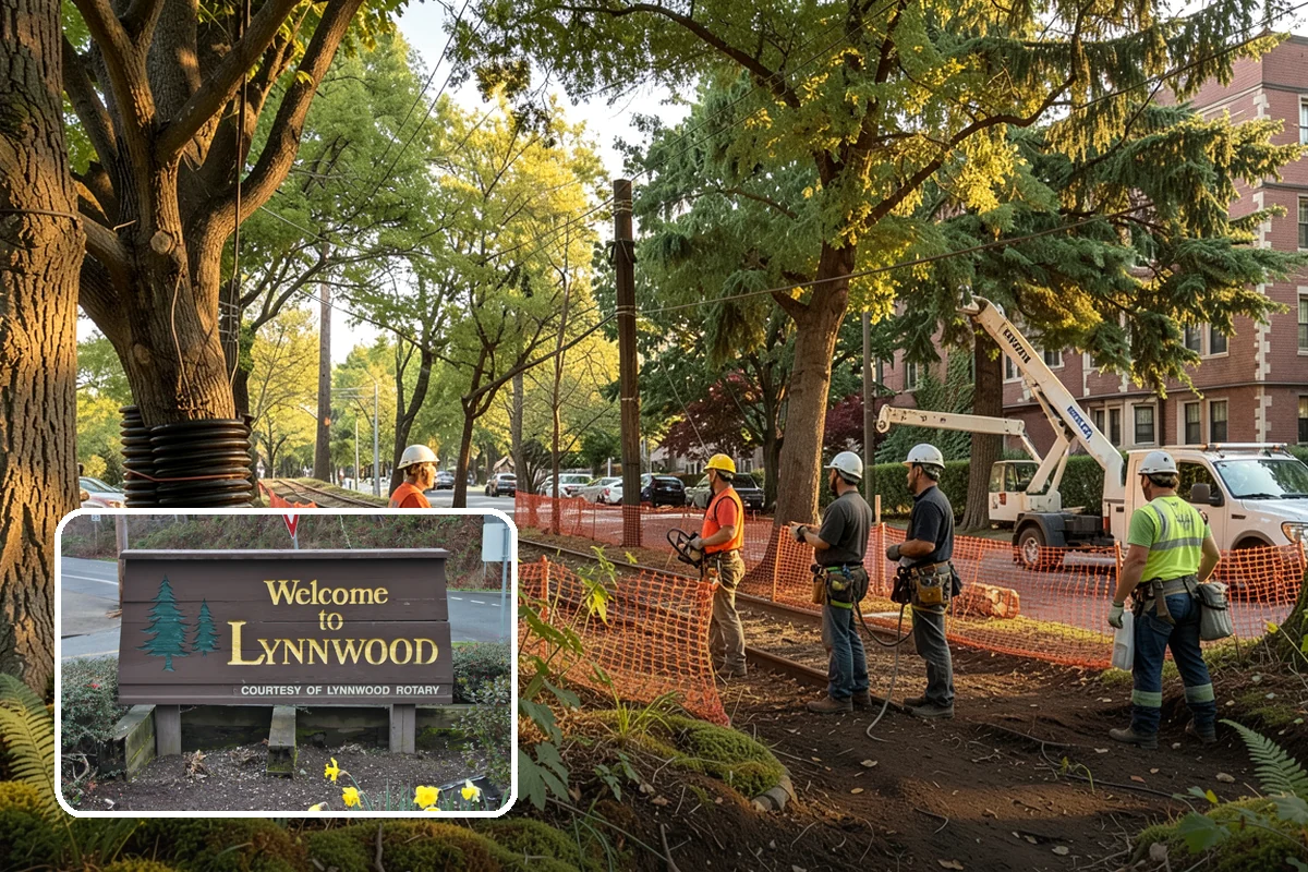 Small tree removal in Lynnwood, Snohomish County, WA - Removes safety hazards and reduces liability