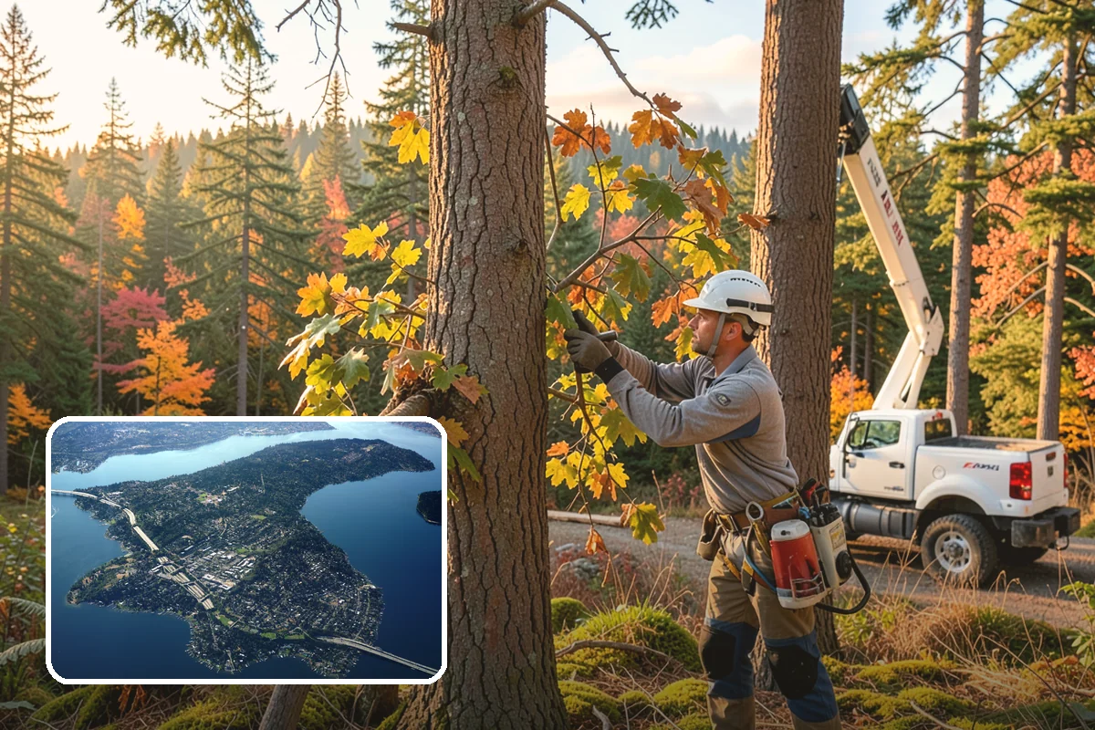 Small tree removal in Mercer Island, King County, WA - Removes safety hazards and reduces liability