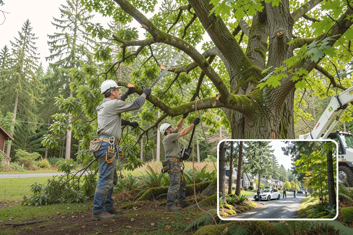 Small tree removal in Normandy Park, King County, WA - Removes safety hazards and reduces liability
