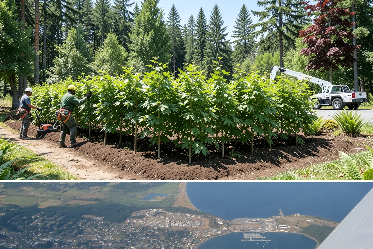 Small tree removal in Oak Harbor, Island County, WA - In the Puget Sound climate, this service can be performed year-round but may require extra caution during wet seasons when ground...