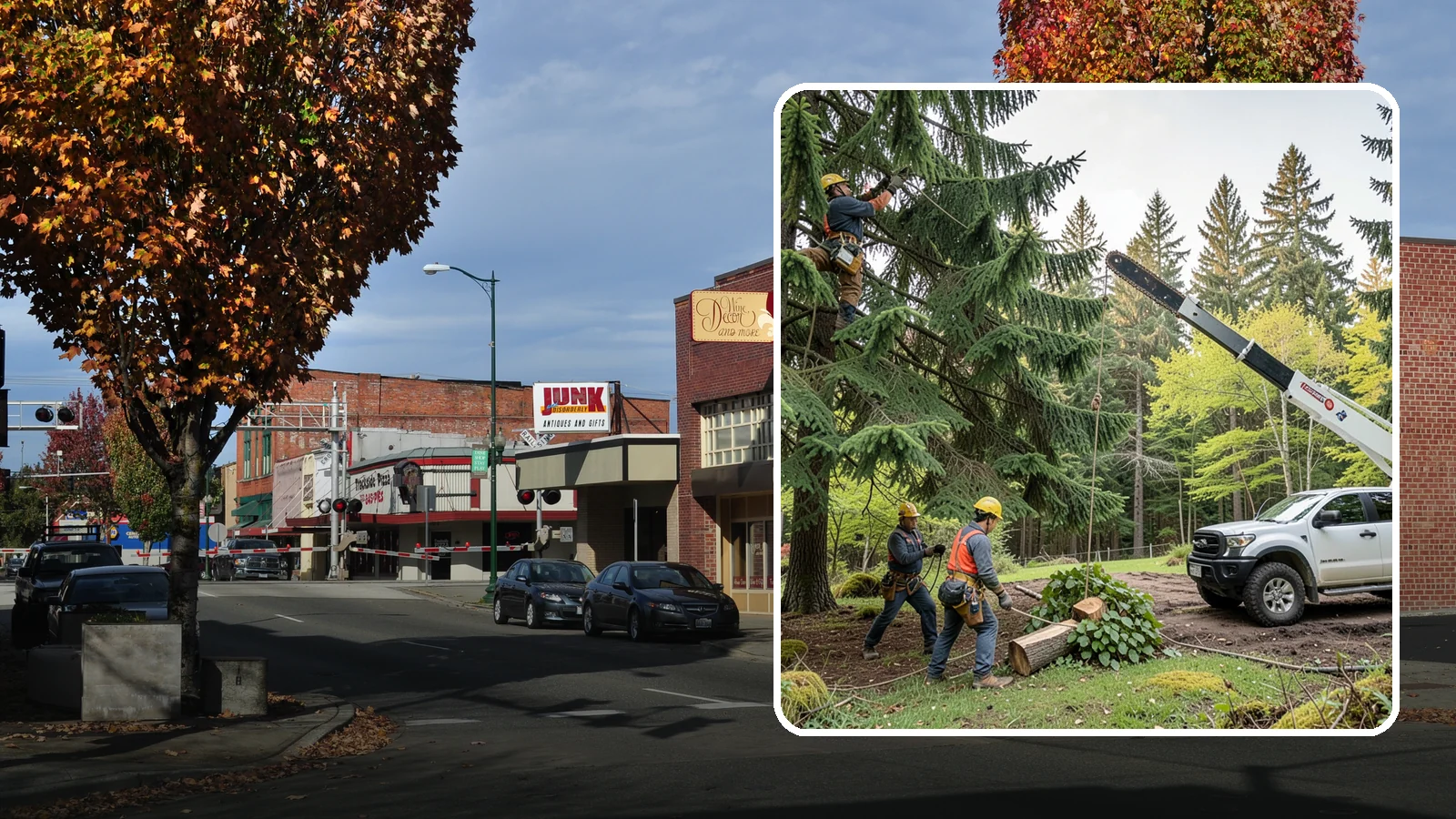 Small tree removal in Puyallup, Pierce County, WA - The removal of small or young trees.